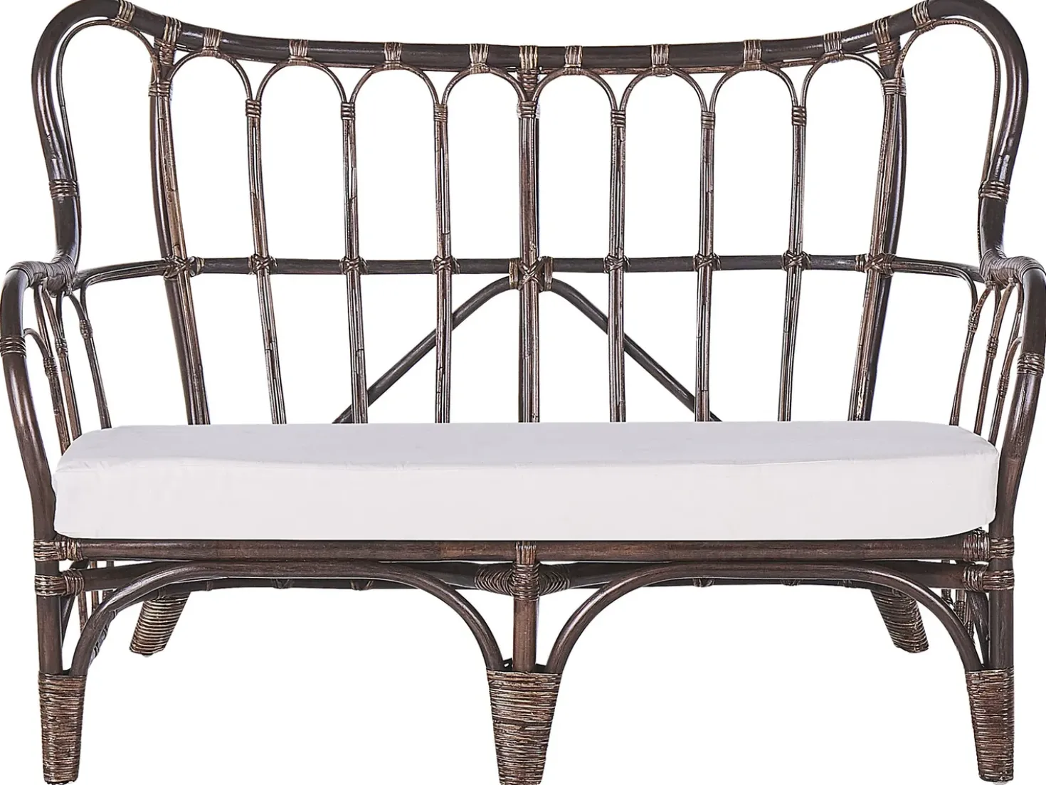 Set da giardino con tavolo 4 posti BRINDISI Rattan Marrone scuro
