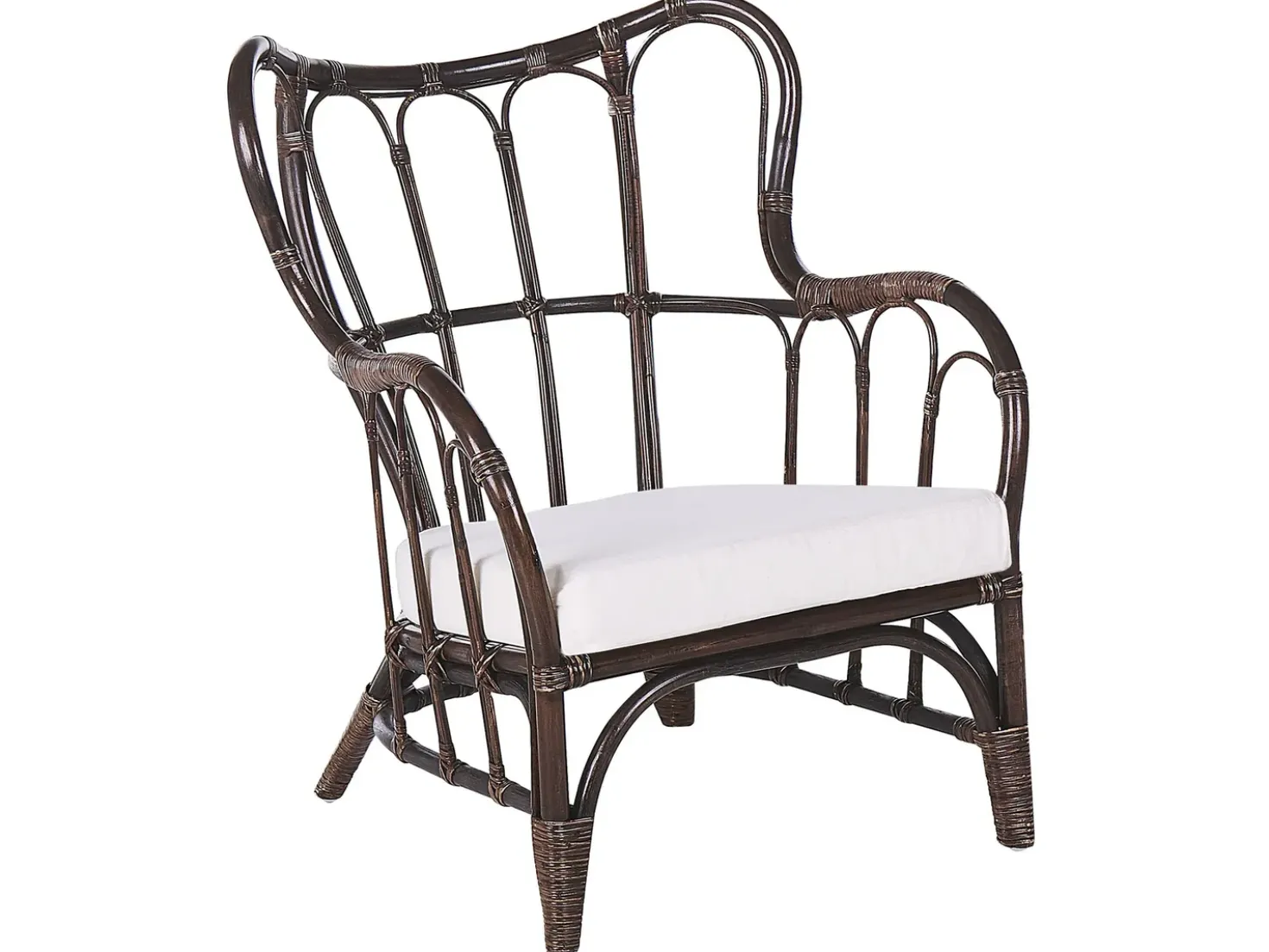 Set da giardino con tavolo 4 posti BRINDISI Rattan Marrone scuro