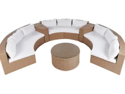 Set da giardino con tavolo 9 posti SEVERO Rattan sintetico (PE) Beige sabbia