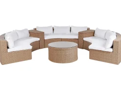 Set da giardino con tavolo 9 posti SEVERO Rattan sintetico (PE) Beige sabbia