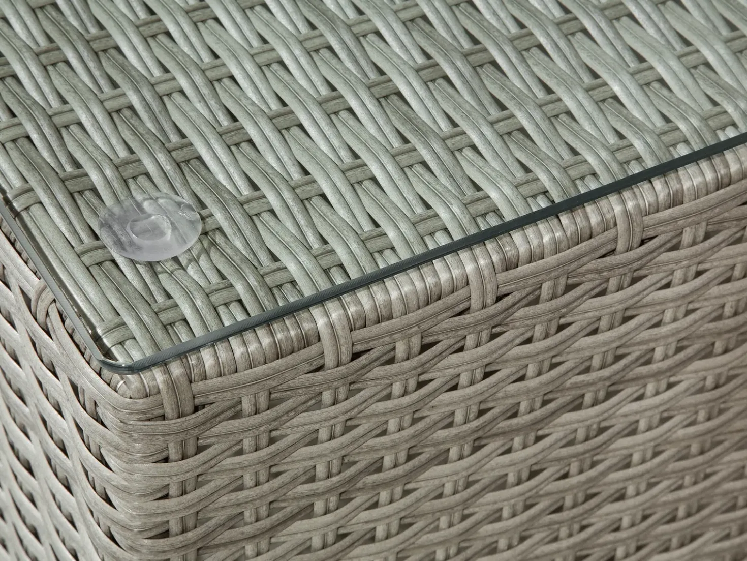 Set da giardino con tavolo 8 posti XXL Lato destro Modulare Rattan sintetico (PE) Grigio