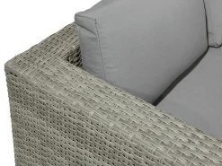 Set da giardino con tavolo 8 posti XXL Lato destro Modulare Rattan sintetico (PE) Grigio