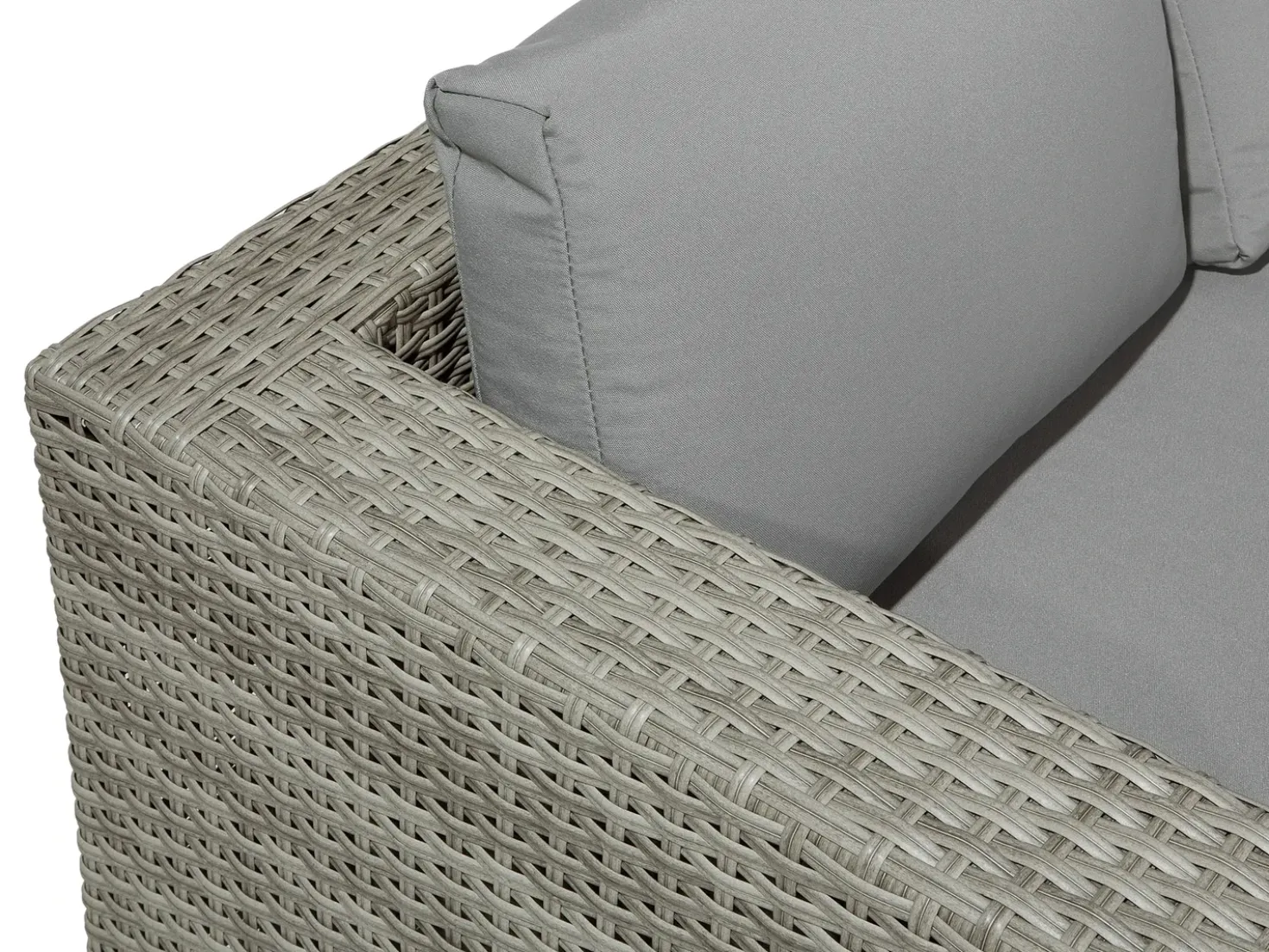 Set da giardino con tavolo 8 posti XXL Lato destro Modulare Rattan sintetico (PE) Grigio
