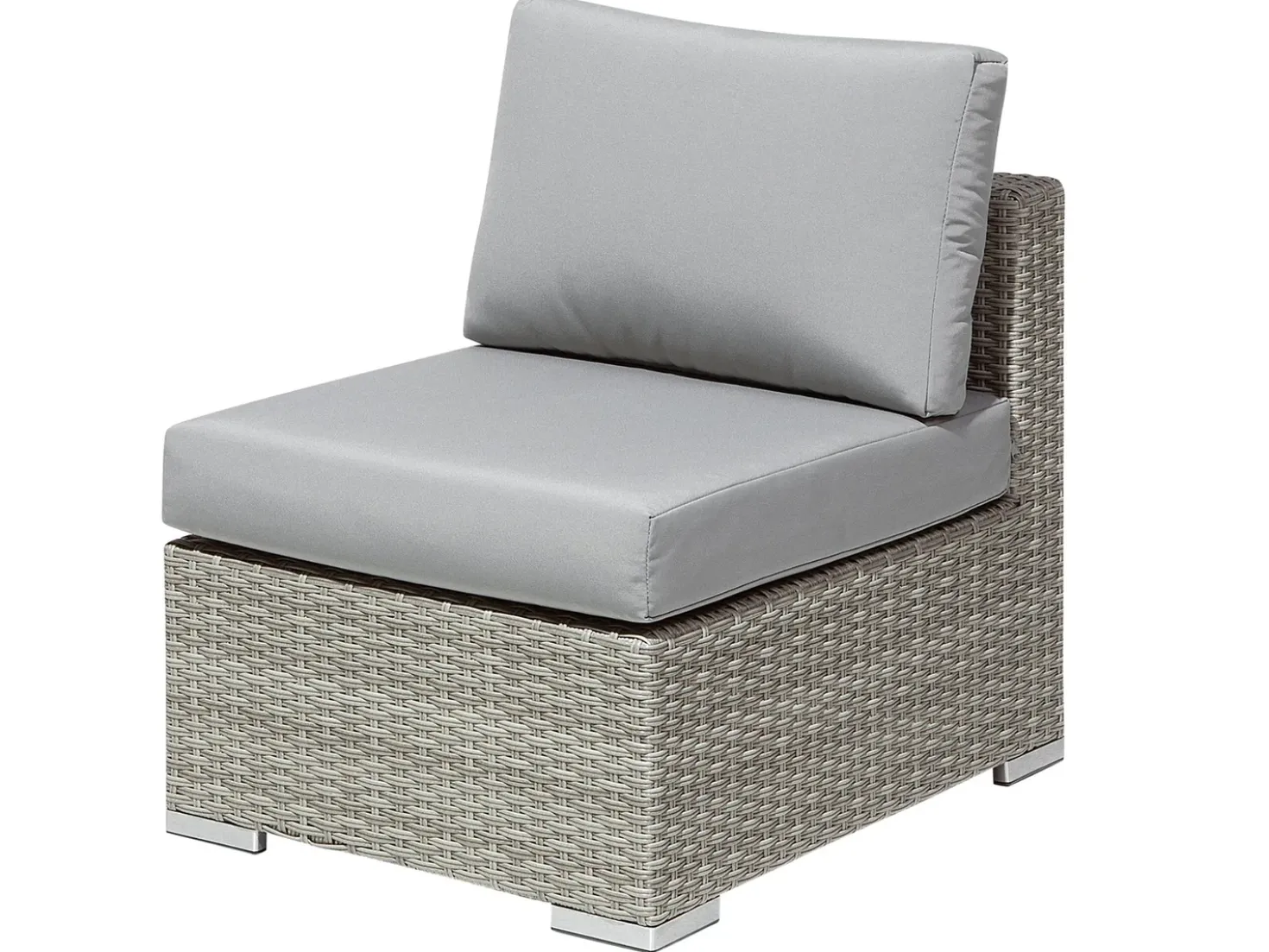 Set da giardino con tavolo 8 posti XXL Lato destro Modulare Rattan sintetico (PE) Grigio