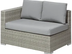 Set da giardino con tavolo 8 posti XXL Lato destro Modulare Rattan sintetico (PE) Grigio