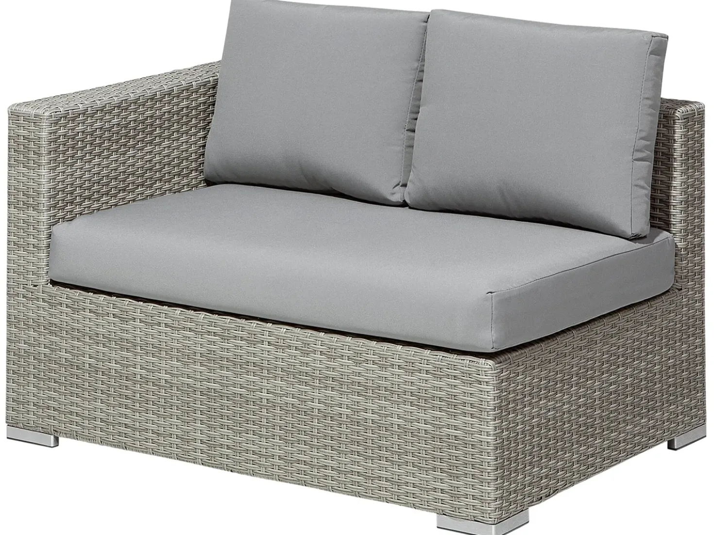 Set da giardino con tavolo 8 posti XXL Lato destro Modulare Rattan sintetico (PE) Grigio