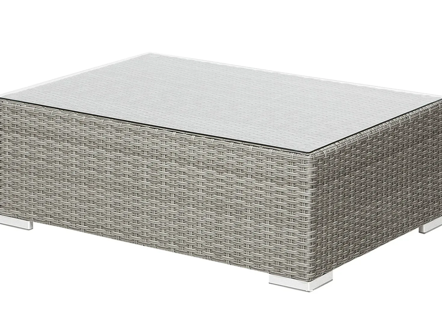 Set da giardino con tavolo 8 posti XXL Lato destro Modulare Rattan sintetico (PE) Grigio
