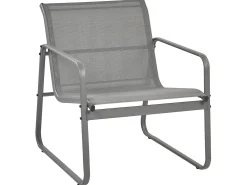 Set da giardino con tavolo 4 posti BARREA Metallo Grigio