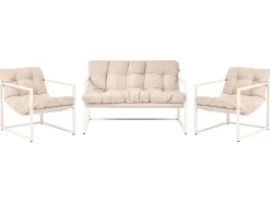 Set da giardino con tavolo 4 posti GARDA Metallo Beige