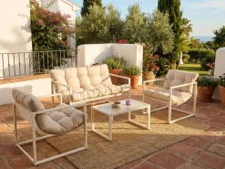 Set da giardino con tavolo 4 posti GARDA Metallo Beige
