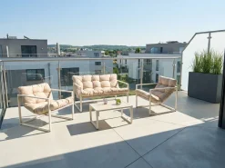 Set da giardino con tavolo 4 posti GARDA Metallo Beige