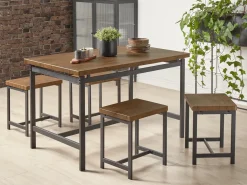 Set da pranzo ARLINGTON Marrone scuro 4 posti