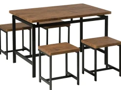 Set da pranzo ARLINGTON Marrone scuro 4 posti