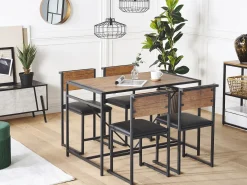 Set da pranzo BURTON Marrone/Nero 4 posti