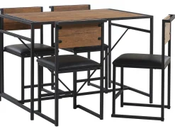 Set da pranzo BURTON Marrone/Nero 4 posti