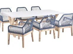 Set da pranzo da giardino 6 posti OLBIA Blu marino