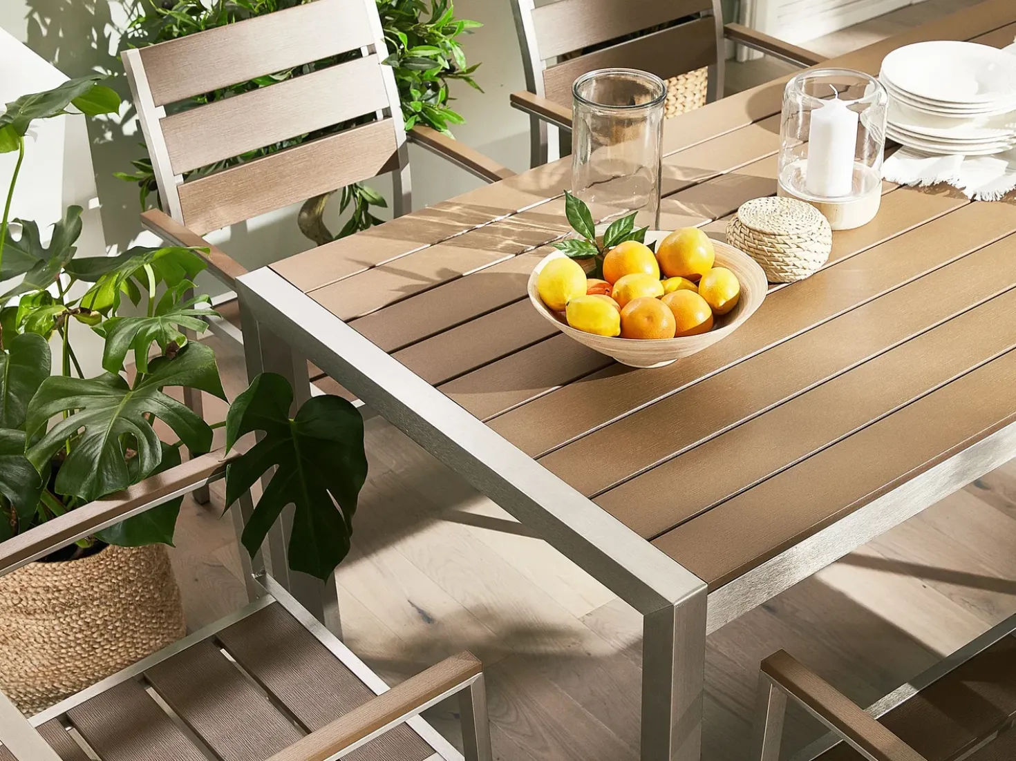 Set da pranzo da giardino 6 posti VERNIO Marrone