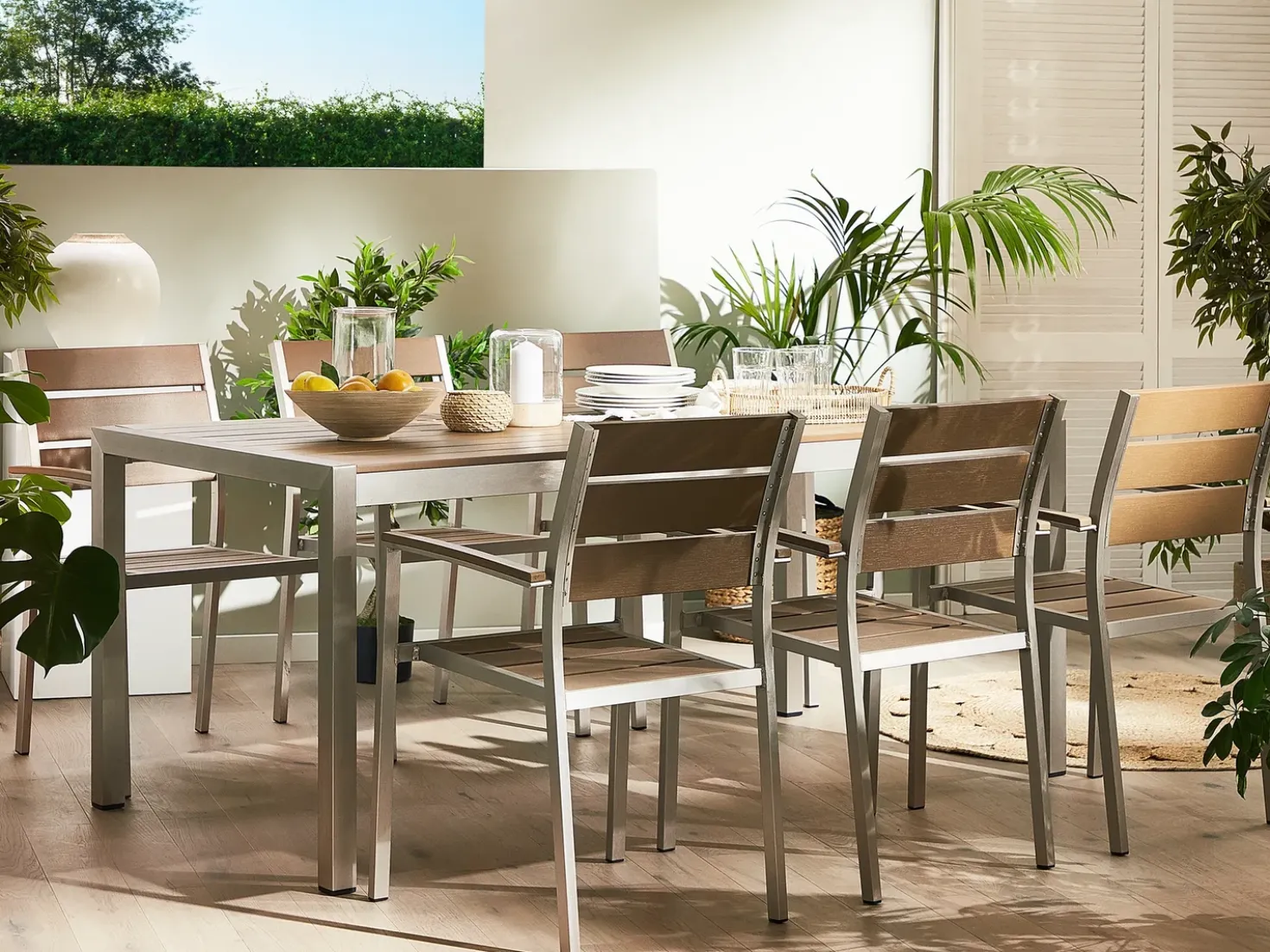 Set da pranzo da giardino 6 posti VERNIO Marrone