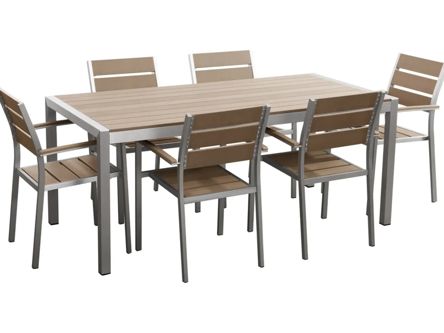 Set da pranzo da giardino 6 posti VERNIO Marrone
