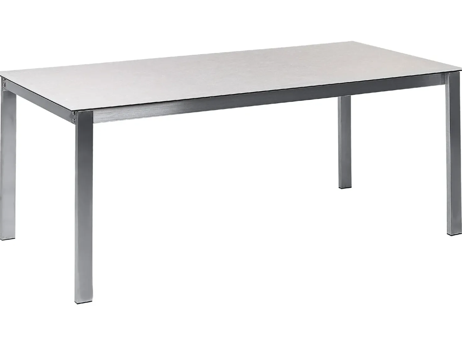 Set da pranzo da giardino 4 posti COSOLETO/GROSSETO Vetro temperato Effetto marmo Bianco/Beige
