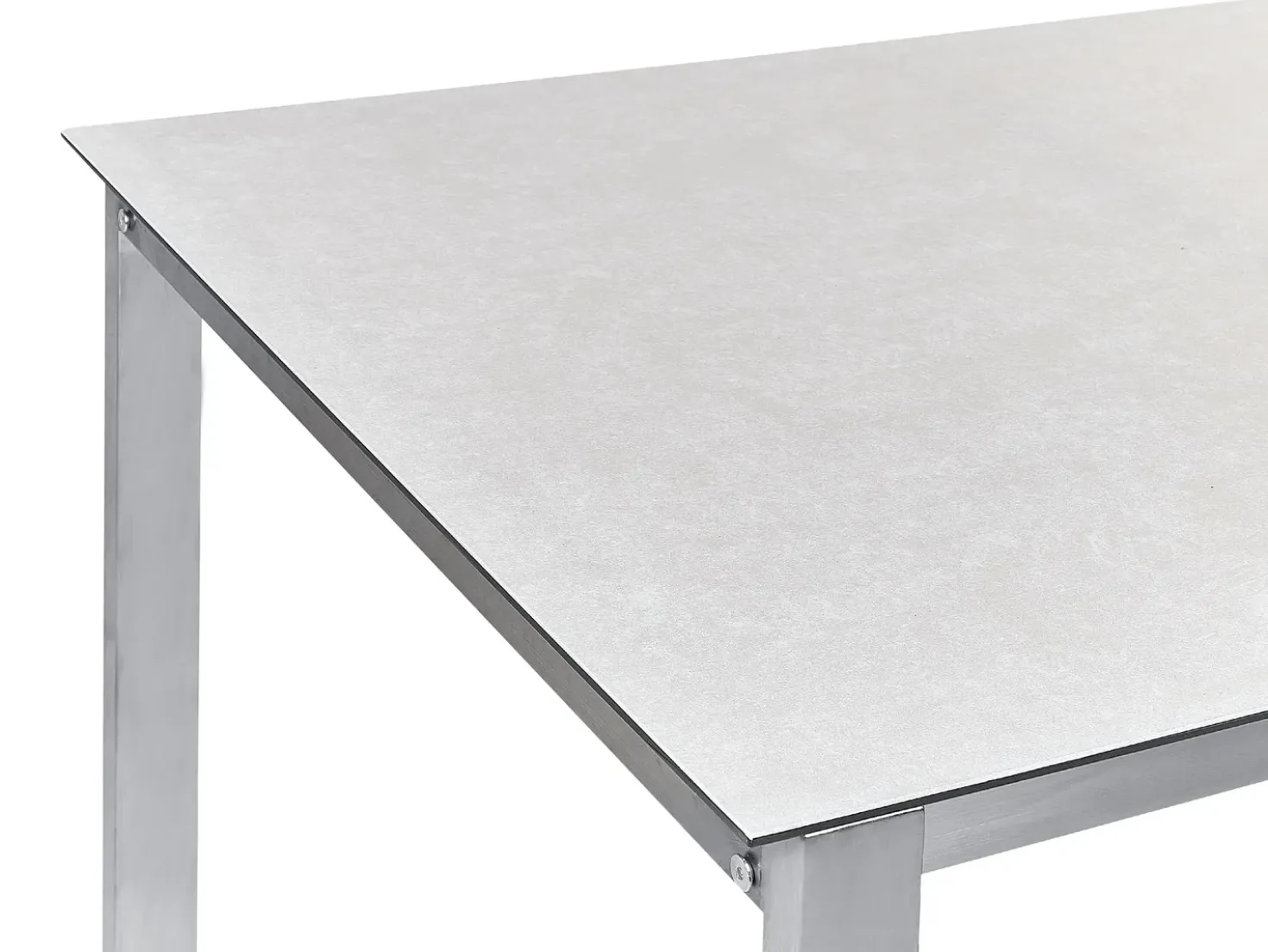 Set da pranzo da giardino 4 posti COSOLETO/GROSSETO Vetro temperato Effetto marmo Bianco/Beige