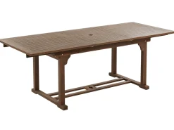Set da pranzo da giardino 6 posti AMANTEA con Ombrellone Legno d'acacia Rosso