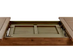 Set da pranzo da giardino 6 posti AMANTEA con Ombrellone Legno d'acacia Rosso