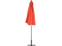 Set da pranzo da giardino 6 posti AMANTEA con Ombrellone Legno d'acacia Rosso
