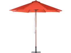 Set da pranzo da giardino 6 posti AMANTEA con Ombrellone Legno d'acacia Rosso