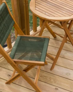 Set da pranzo da giardino 4 posti PROSSEDI Legno d'acacia Verde
