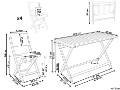 Set da pranzo da giardino 4 posti PROSSEDI Legno d'acacia Verde