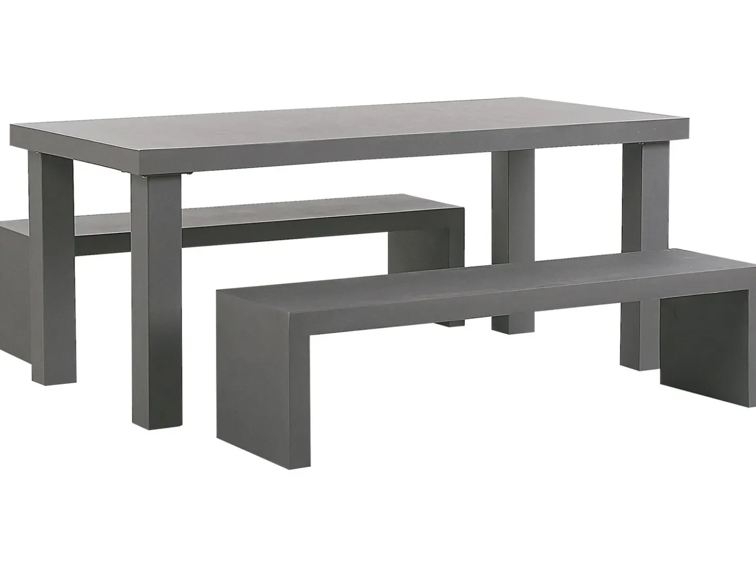 Set da pranzo da giardino con panche 4 posti TARANTO Cemento Grigio