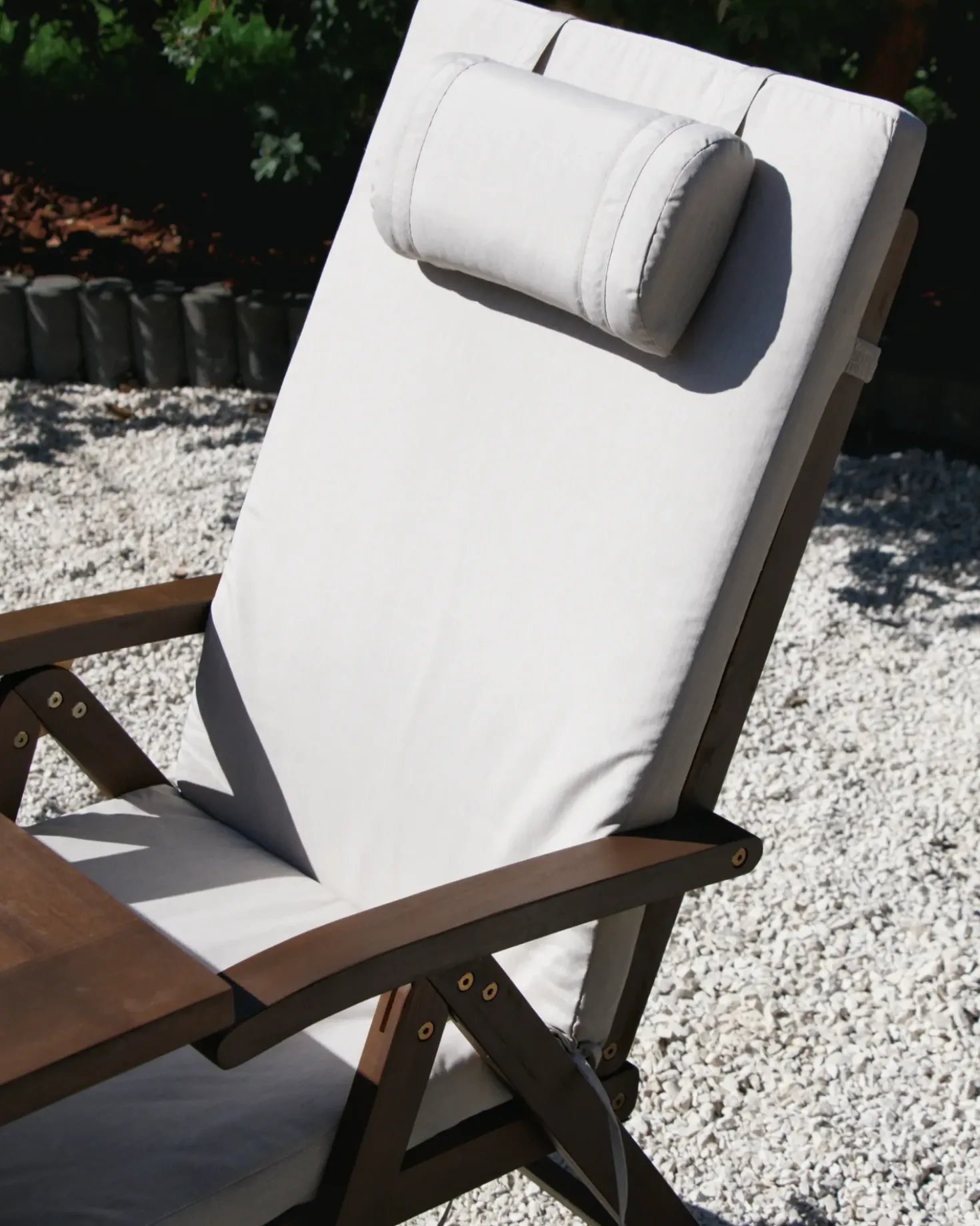 Set da pranzo da giardino 6 posti AMANTEA PREMIUM Legno d'acacia Beige chiaro