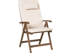 Set da pranzo da giardino 6 posti AMANTEA PREMIUM Legno d'acacia Beige chiaro