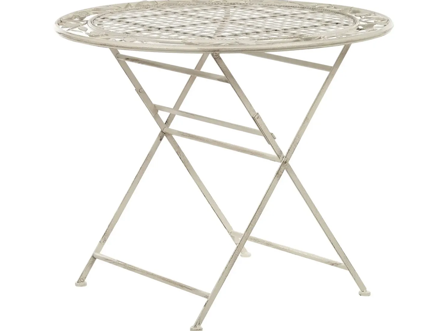 Set da pranzo da giardino 4 posti BIVIO Pieghevole Metallo Bianco sporco