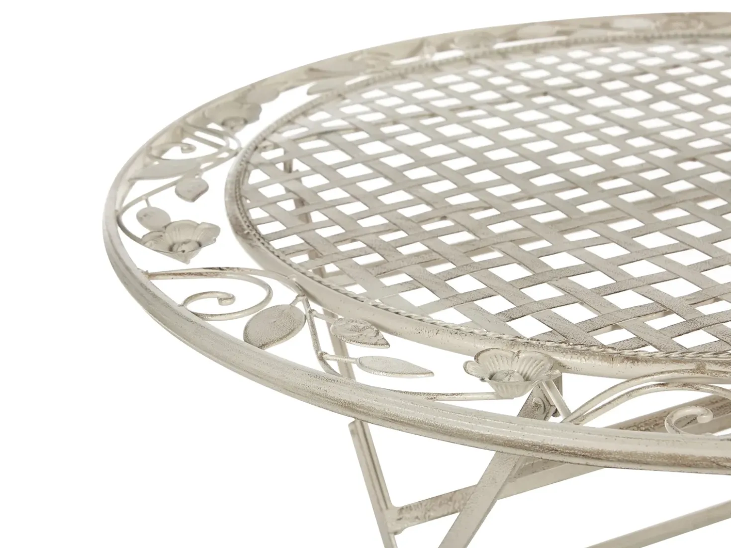 Set da pranzo da giardino 4 posti BIVIO Pieghevole Metallo Bianco sporco