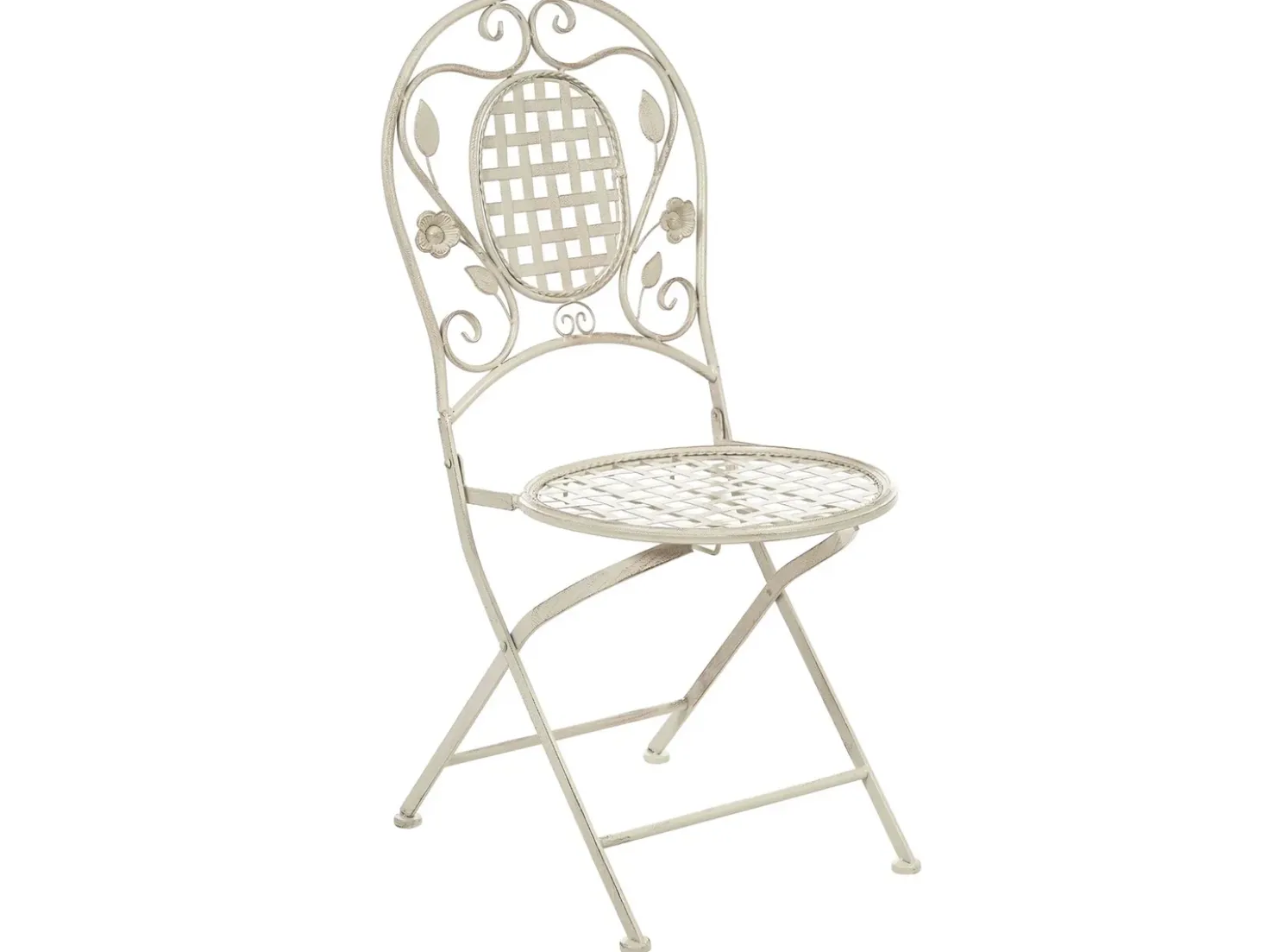 Set da pranzo da giardino 4 posti BIVIO Pieghevole Metallo Bianco sporco