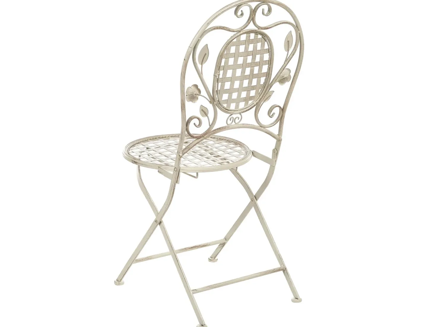 Set da pranzo da giardino 4 posti BIVIO Pieghevole Metallo Bianco sporco