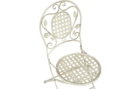Set da pranzo da giardino 4 posti BIVIO Pieghevole Metallo Bianco sporco