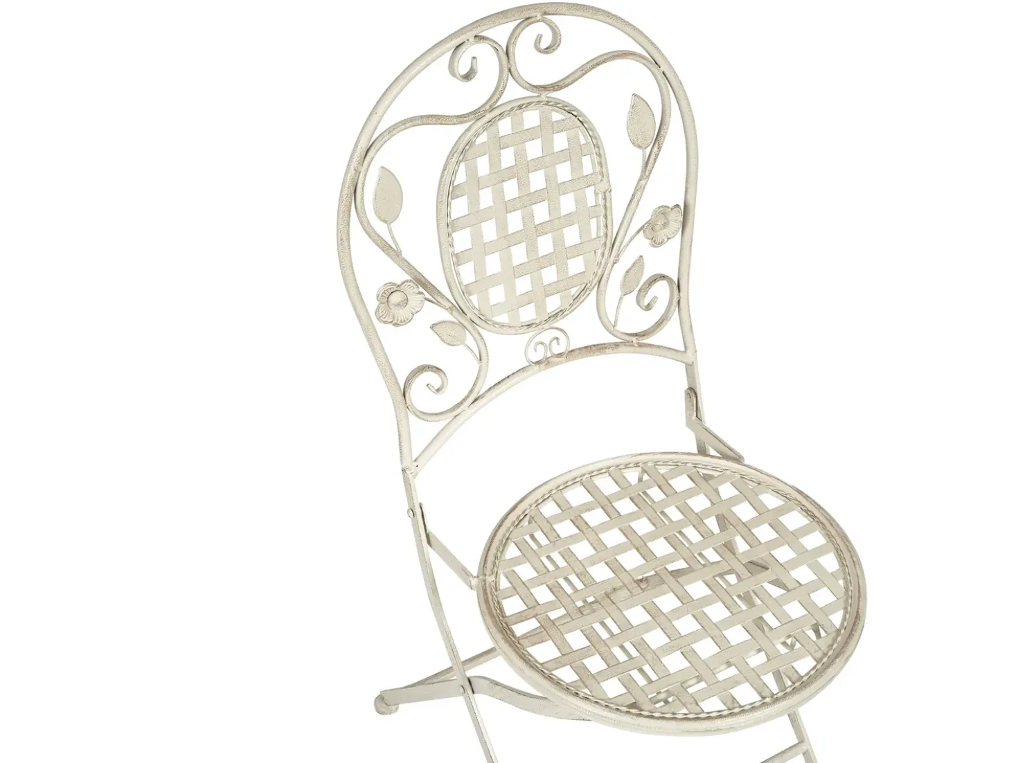 Set da pranzo da giardino 4 posti BIVIO Pieghevole Metallo Bianco sporco