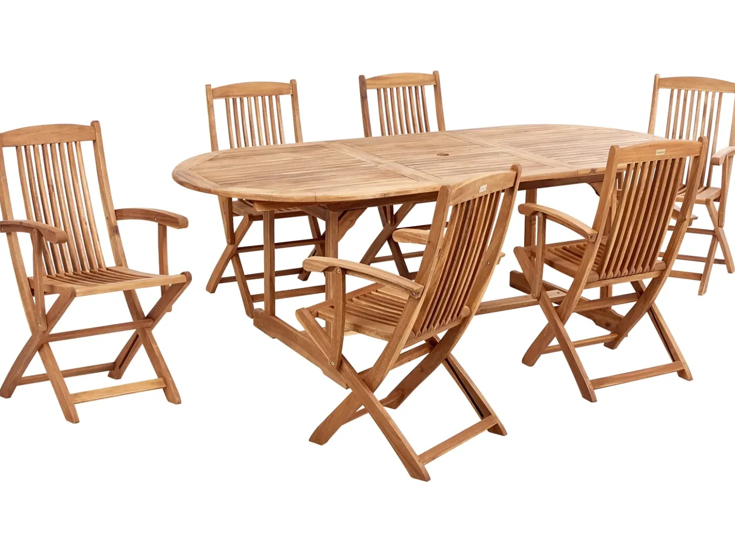 Set da pranzo da giardino 6 posti MAUI II Legno d'acacia Marrone chiaro