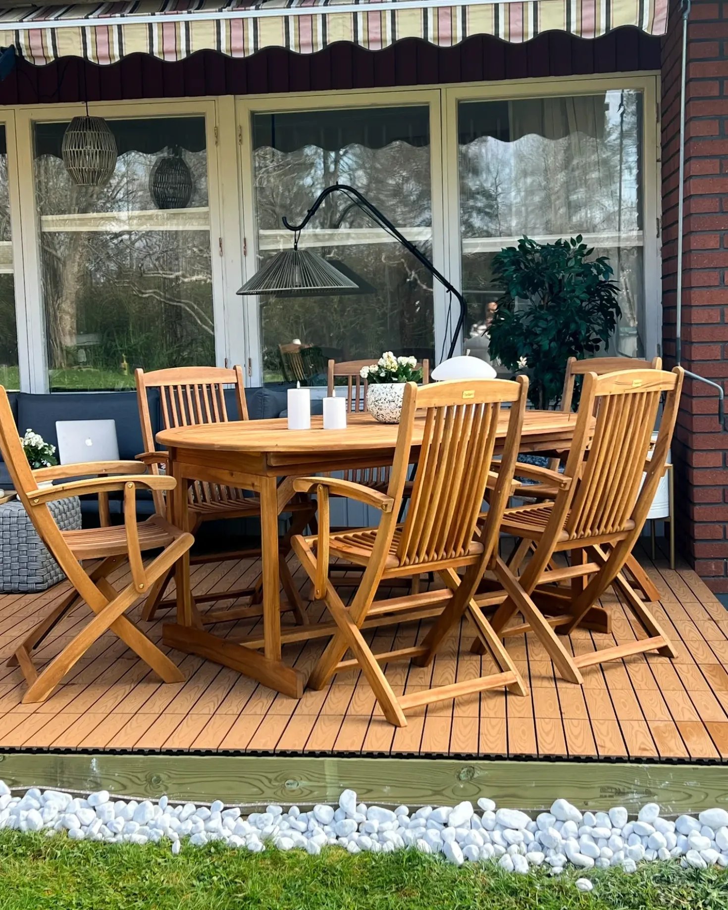 Set da pranzo da giardino 6 posti MAUI II Legno d'acacia Marrone chiaro