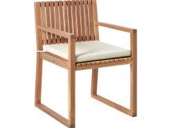 Set da pranzo da giardino 8 posti SASSARI PREMIUM con cuscini Legno di acacia certificato Beige chiaro
