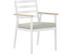 Set da pranzo da giardino 4 posti CAVOLI con cuscini Metallo Beige
