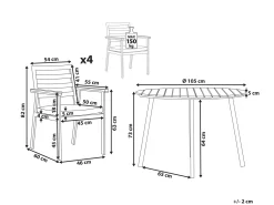Set da pranzo da giardino 4 posti CAVOLI con cuscini Metallo Beige