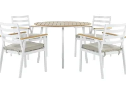 Set da pranzo da giardino 4 posti CAVOLI con cuscini Metallo Beige