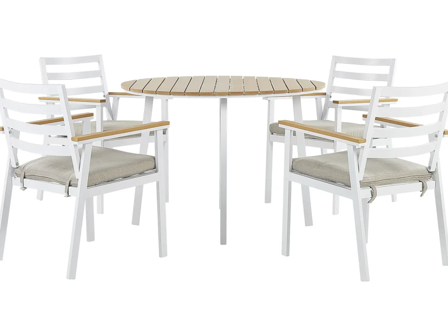 Set da pranzo da giardino 4 posti CAVOLI con cuscini Metallo Beige