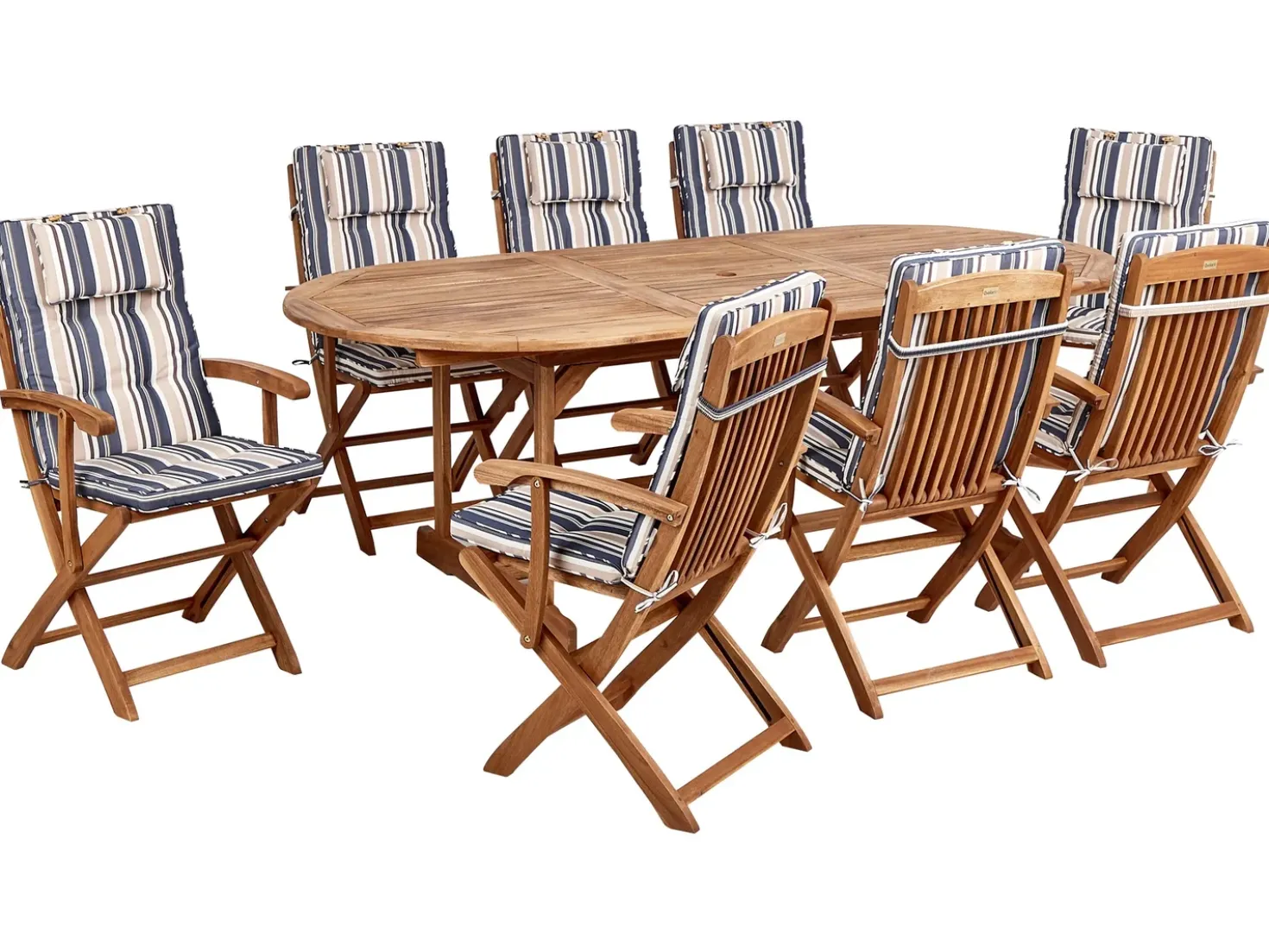 Set da pranzo da giardino 8 posti MAUI II con cuscini Legno d'acacia Multicolore