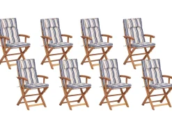 Set da pranzo da giardino 8 posti MAUI II con cuscini Legno d'acacia Multicolore