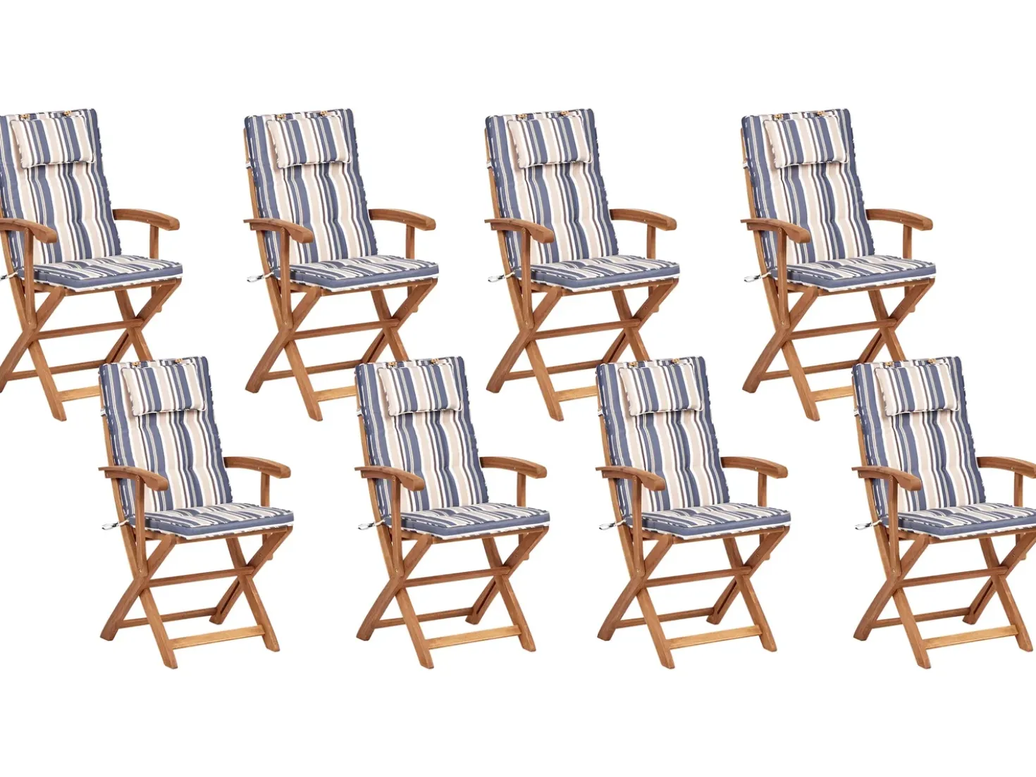 Set da pranzo da giardino 8 posti MAUI II con cuscini Legno d'acacia Multicolore